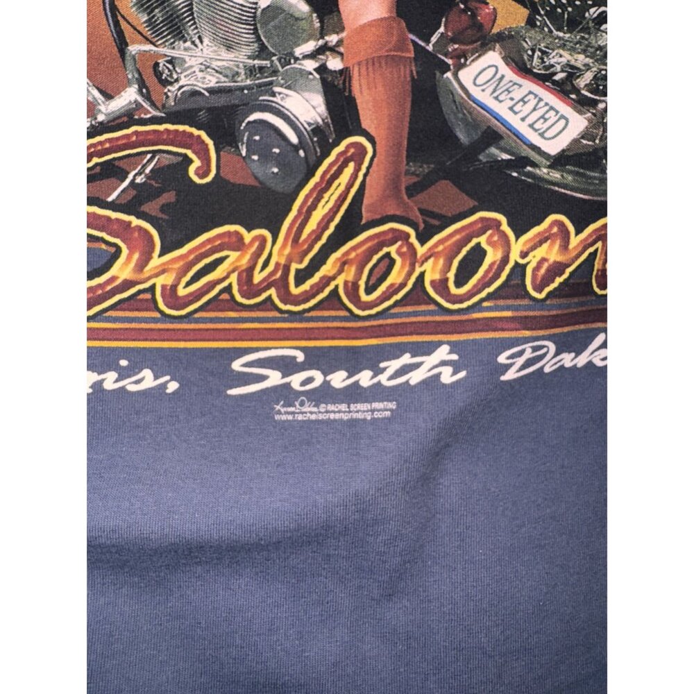 One-Eyed Jacks Sturgis SD Graphic T-Shirt Sz XL Navy Biker Style - Picture 9 of 10